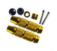 Easy Install Motorcycle Foot Pegs Direct Mount Hardware | for premium aluminum alloy, for diamond pattern grip, round stylish design, front rear compatible, wet weather safe(Gold)