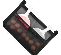 Easy Install Multi-Functional Under Table Hanging Planner with Modifiable Belts Net for Rackets Globes Gear Large Capacity Holds 4 Bats 20 Balls Multiple Purpose Storage Tone Sound Sphere Storage Bat