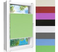 Easy Install No-Drill Pleated Shade 105x170 cm, Light Blocking & Privacy Protection for Windows & Doors, Foldable, Green Color, Perfect for Home & Office Use