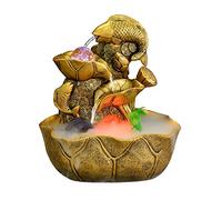 Easy Install Small Indoor Waterfall Fountain Relaxation Tabletop 3 Level Desktop with Audible Calming Sounds Ffor Feng Shui Effect and LED Lighting