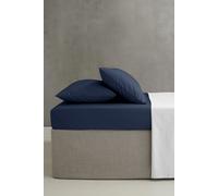 Catherine Lansfield Easy Iron Percale Combed Super King Fitted Sheet Navy Blue