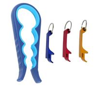 Easy Jar Bottle Opener Kit, 1 Pcs 4-in-1 Jar Opener and 3 Pcs Bottle Opener Keychain, Bottle Opener Keyring Low Strength Aided Jar Opener, for Weak Hands Arthritis Hands, Elderly and Children