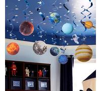 Easy Joy 10 Pc Space Themed Party Decorations - Outer Space Streamers, Galaxy Planets for Kids