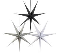 EASY JOY 3Pcs Paper Star Lanterns 7-Pointed Christmas Paper Star Decorations 18 Inch Large White Stars Christmas Hanging Lamp Decorations Wedding Birthday Xmas Home Party Supplies