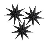 EASY JOY Black Christmas Paper Stars 9 Pointed 12 Inch Hanging Paper Stars Lanterns Decorations for Birthday Christmas New Year Home Party Decorations