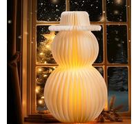 EASY JOY Christmas Table Decorations Indoor, 3D Snowman Honeycomb Centerpiece 20'' Large Snowman Lamp with LED Paper Christmas Ornaments for Winter Wonderland Holiday Weddings Home Xmas Decor