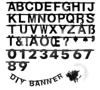 EASY JOY DIY Letter Banners Personalised Congratulations Decorations Black Happy Birthday Banner Wedding Welcome Sign Baby Shower Banners Birthday Party Supplies