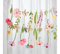 Easy Joy Paper Flower Garland Spring Flower Butterfly Party Banner Daisy Wildflower Party Decorations Double-Sided Colorful Floral Banner for Wall Birthday Spring Garden Wedding Baby Shower Decor