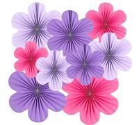 Easy Joy Paper Flower Party Decorations for Wall Hanging Pink Purple Paper Flowers Fans for Spring Summer Garden Floral Backdrop Classroom Baby Shower Birthday Decor