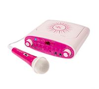 Easy Karaoke EKG88B Portable Bluetooth Karaoke Machine comes with 1 x microphone, Headphone socket and AUX for MP3 playback - Pink