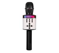 EASY KARAOKE Wireless Microphone, Handheld Bluetooth Mic, Built-in Speaker, LED Lights, Echo and Voice Changer, Karaoke Machine compatible with PC, Mac, iPhone and Android - Black