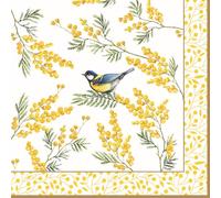 EASY LIFE 20 Napkins Blue and Yellow Flower Pattern 3-Ply Paper 33cm x 33cm Table Decoration