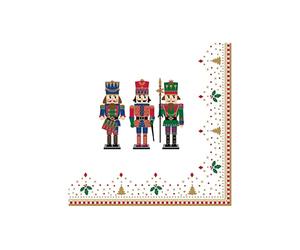 EASY LIFE Pack of 20 Napkins with Nutcracker 33 x 33 cm R0414#NUTC