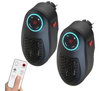 Easy-life Plug-in Go Heater, Portable Ceramic Heater with Adjustable Temperature & Remote Control,Portable Heaters on The Go, Rapid heating,Timing design,Silent Operation For Bedroom,Office (#2pc)