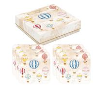 Easy Life Set of 6 Rigid Cork Glass Coasters 10.5 x 10.5 cm