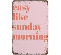 Easy like Sunday Morning Poster Sign Vintage Tin Signs Home Kitchen Decorations Wall Decor Metal Poster for Room 8x12inch