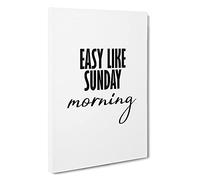 Easy Like Sunday Morning Typography Canvas Print | Gallery Wrapped 30mm Frame Wall Art | 30x20 inches | Ready to Hang | Modern Typography Picture | Living Room Bedroom Lounge Office