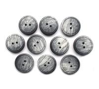 Easy Match Circle Edge Round 2 Hole Buttons - Pack of 10 (Grey, 18mm)