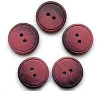 Easy Match Circle Edge Round 2 Hole Buttons - Pack of 5 (Dusky Pink, 20mm)