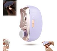 Easy Nail Clipper, 3 in 1 Electric Toenail Grinder for Thick Toenails, Finger Nail Grinder for Adults, Battery Smart Trimmer with Light 2 Speeds for Baby Kids Adults Seniors(Purple)