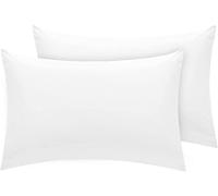EASY NAP Youth Pillowcase 16" x 22" Size Pack of 2 Pieces Kids Travel Pillow Cover Zipper Closure 500 Thread Count 100% Egyptian Cotton & Hypoallergenic Fits Pillows Sized 12x16, 13x18 or 14x19 White