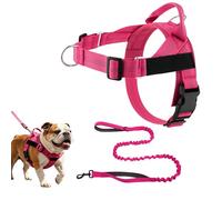 Easy On-Off Padded Dog Harness for Walking, Adjustable No Pull Dog Harness, Soft Breathable Mesh Padded Pet Vest Walking Harnessfor Dogs Training Outdoor Use (Rose, XL)