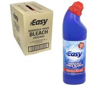 Easy Original Thick Bleach - Powerful 99.9% Bacteria Killer - Removes Stains & Destroys Odors - Ultimate Home Disinfectant Solution - Pack of 12-750ml Bottles