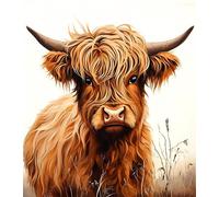 Easy Paint by Numbers for Adults Beginner,Farm Animal Highland Cow,Paint by Numbers Kits on Canvas,Art Craft Painting Kits Gifts for Home Decor,40x50cm
