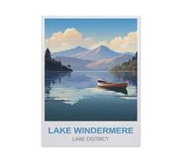 Easy Paint by Numbers for Adults Beginners，Lake Windermere Lake District Vintage Travel Posters，Paint by Number Kit On Canvas for Adults New Painters's Gift DIY Gifts(20x30cm)7.8x11.8 inches-DC12