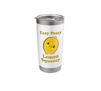 Easy Peasy Lemon Squeezy Cute Adorable Kawaii Lemon Food Pun Stainless Steel Insulated Tumbler