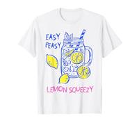 Easy Peasy Lemon Squeezy Italian Coastal Summer Toile Blue T-Shirt