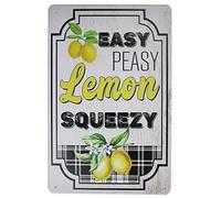 Easy Peasy Lemon Squeezy Vintage Tin Metal Sign Home Wall Plaque Decor
