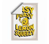 Easy Peasy Lemon Typography Unframed Wall Art Print A1 (84.1×59.4cm), Wall Decor for Living Room, Bedroom, Office & Home, Art Gift