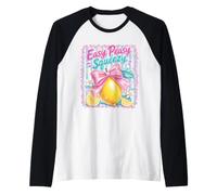 Easy Peasy Squeezy Lemon Bow Summer Citrus Cute Style Raglan Baseball Tee