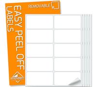 Easy Peel Labels 6x3 cm - 100 Durable Easy Peel Off Labels, Perfect for Organising & Labelling | Remove Effortlessly with Our Premium Easy Peel Stickers by Innoveem