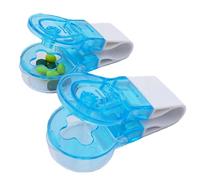 Easy Pill Popper & Blister Pack Tablet Remover, Portable Medicine Extractor Tool with Storage Case, Small Plastic Gadget for Elderly, Arthritis, Travel 2 Blue Handy Devices