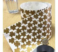Easy Plants 170 Lucky Clover & Shamrock Vinyl Stickers 20mm Self Adhesive Peel & Stick -Gold