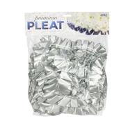 Easy Pleat Ribbon 10 Metre Length Pre Pleated for Funeral Tributes, Oasis Shapes & Decoration (Silver)