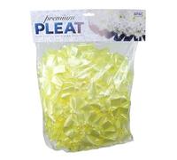 Easy Pleat Tribute Ribbon - Waterproof Poly Ribbon - Pre-Pleated Edging for Floral Tributes, Crafts & Decoration - 10m or 30m Length, 50mm Wide (Light Yellow, 50mm x 10m)