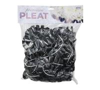 Easy Pleat Tribute Ribbon - Waterproof Poly Ribbon - Pre-Pleated Edging for Floral Tributes, Crafts & Decoration - 10m or 30m Length, 50mm Wide (Black, 50mm x 10m)
