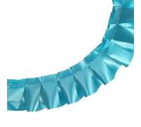 Easy Pleat Tribute Ribbon - Waterproof Poly Ribbon - Pre-Pleated Edging for Floral Tributes, Crafts & Decoration - 10m or 30m Length, 50mm Wide (Turquoise, 50mm x 10m)