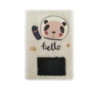 Easy Plush Notebook Girls Diary with Boxes Fluffy Cuddly A5 Notebook with Fur Plushy Notebook with 80 Checked Pages for School or Leisure (Panda)