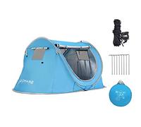 Easy Pop Up Tent 2 Person Waterproof Automatic Throw Instant Flip Pop Tent for Camping,by ZOAMKE(Light Blue)