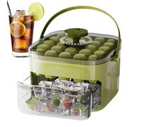 Easy Press Ice Cubes Maker with Lid, Ice Cubes Tray with Lid and Storage, 25 Grid ICES Maker Machine for Home Refrigerator Drawer, Easy Release ICES Cube Mold for Kitchen, Party Home Use