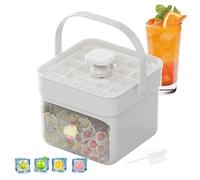 Easy Press Ice Maker, Double Layer Ice Tray with Lid and Scraper, Reusable and Easy to Release, Kitchen Gadgets, Ideal for Cocktail, Coffee, Whiskey, Drinks, 15.2×14.2×12.9 Cm