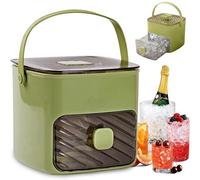 Easy Press Ice Maker, Ice Cube Tray with Lid and Container, Double Layer Stackable, Reusable Ice Grid with Lid and Tongs for Coffee, Cocktails, Juice, Ideal for Home