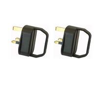Easy Pull Mains Plug Top 13amp Fused with a Handle - Arthritis/Disability/weak Grip/Elderly (2, Black)