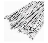 Easy-Release 100Pcs Stainless Steel Cable Ties 4.6mm Heavy Duty Self-Locking Zip Tie Multi-Purpose Metal Exhaust Wrap Locking(4.6x300mm)