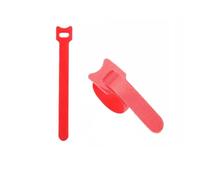 Easy-Release 50pcs Multi-Purpose Fastener Cable Straps Tape Ties Reusable Hook Loop Strips Wire Cables Organizer Cord Wraps(Red)