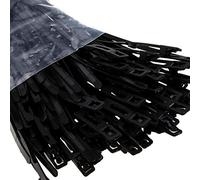 Easy Release Cable Ties 4.8mm x 220mm Releasable Reusable Black [100 Pack]